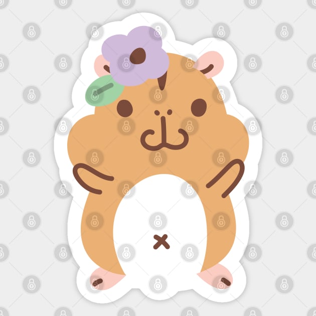 Hamster and Flowers Sticker by Noristudio